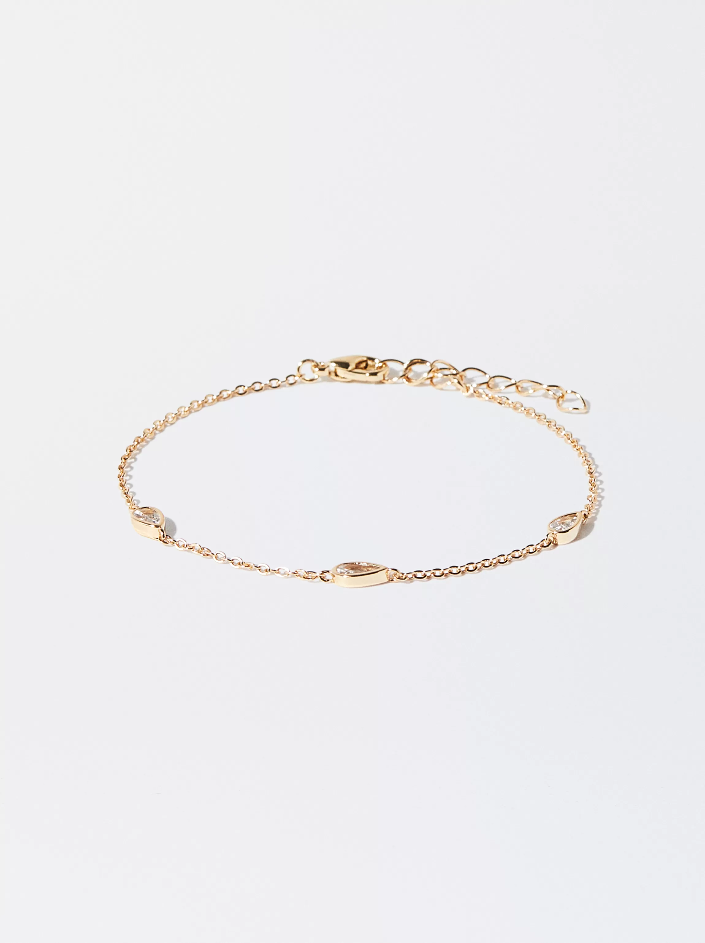 Mujer PARFOIS Bisutería Delicada | Pulseras*Pulsera Dorada Con Circonitas Y Gotas Dorado