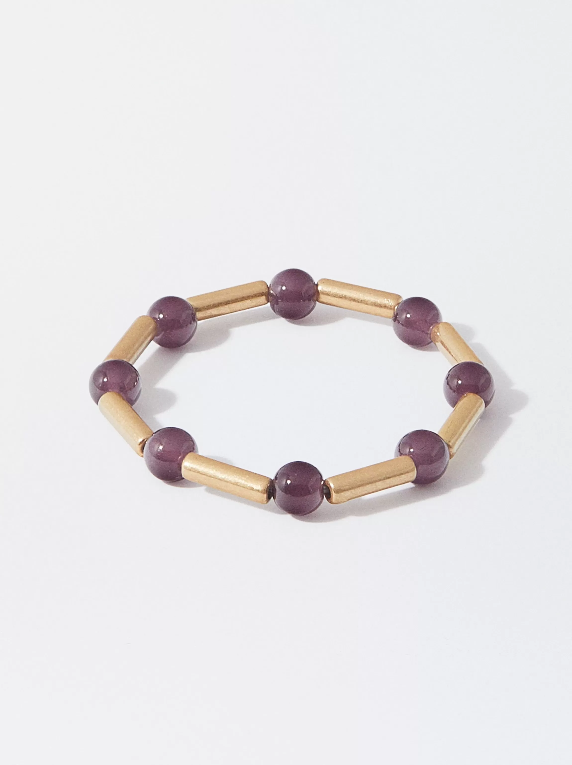 Mujer PARFOIS Pulseras*Pulsera Elástica Con Abalorios Violeta