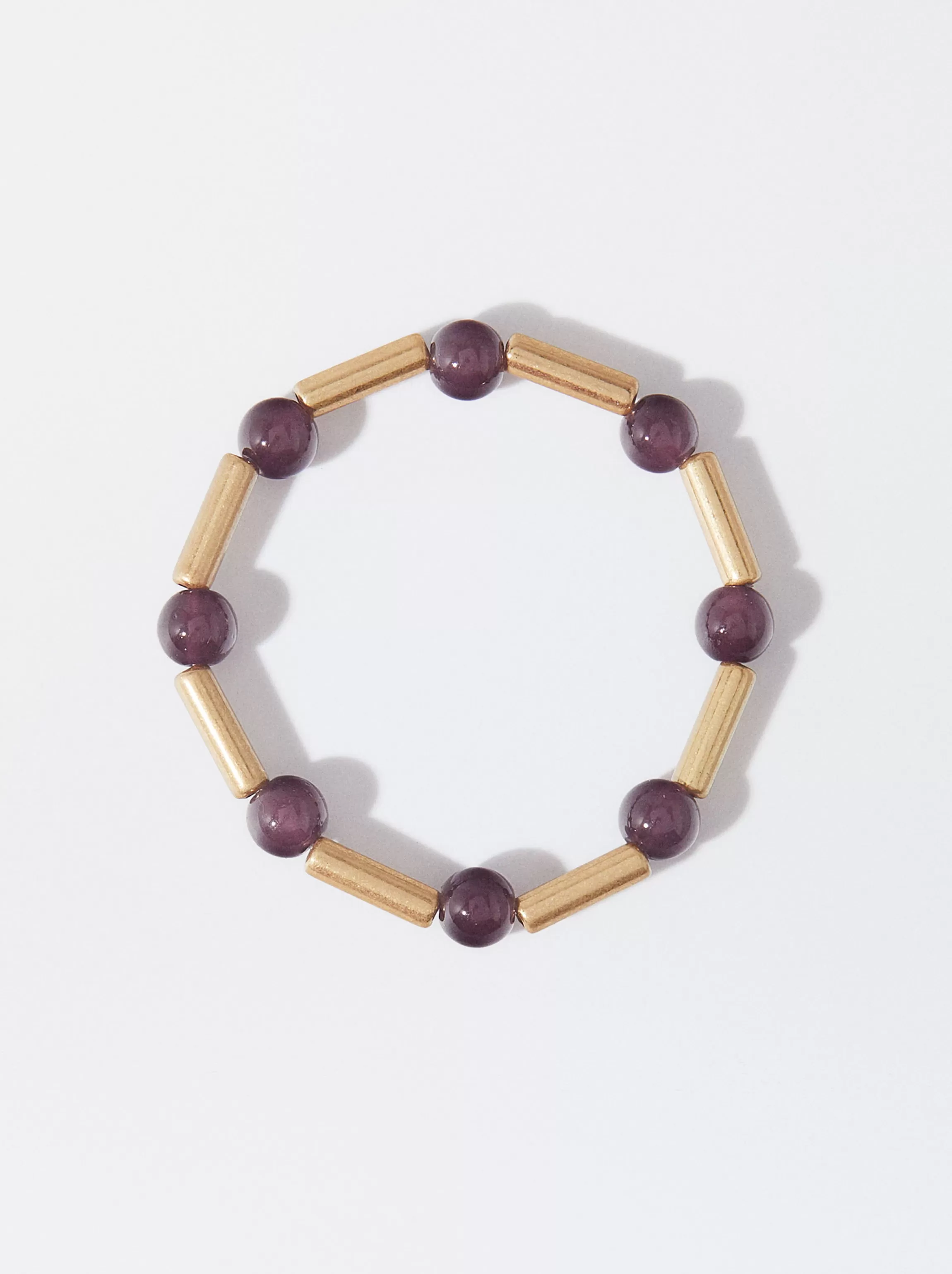 Mujer PARFOIS Pulseras*Pulsera Elástica Con Abalorios Violeta