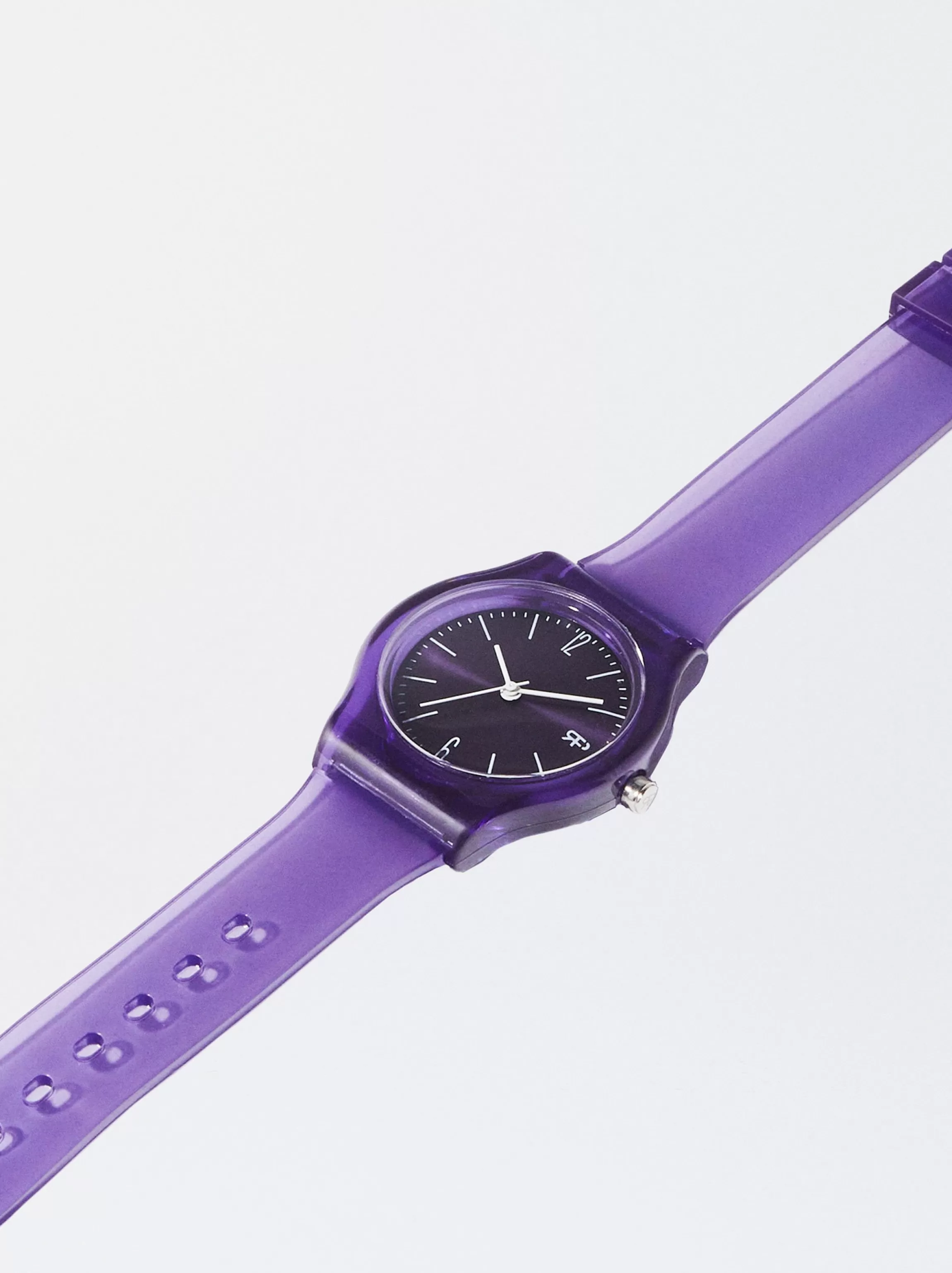 Mujer PARFOIS Relojes Plateados*Reloj Correa De Silicona Violeta