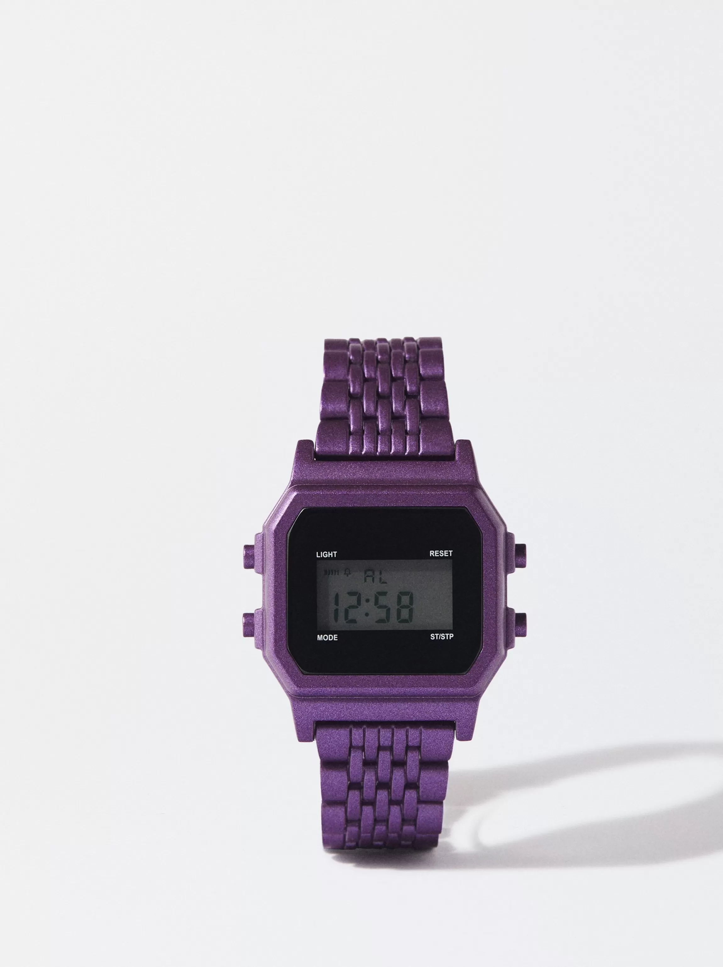 Mujer PARFOIS Relojes Digitales*Reloj Digital Correa Malla Metálica Violeta