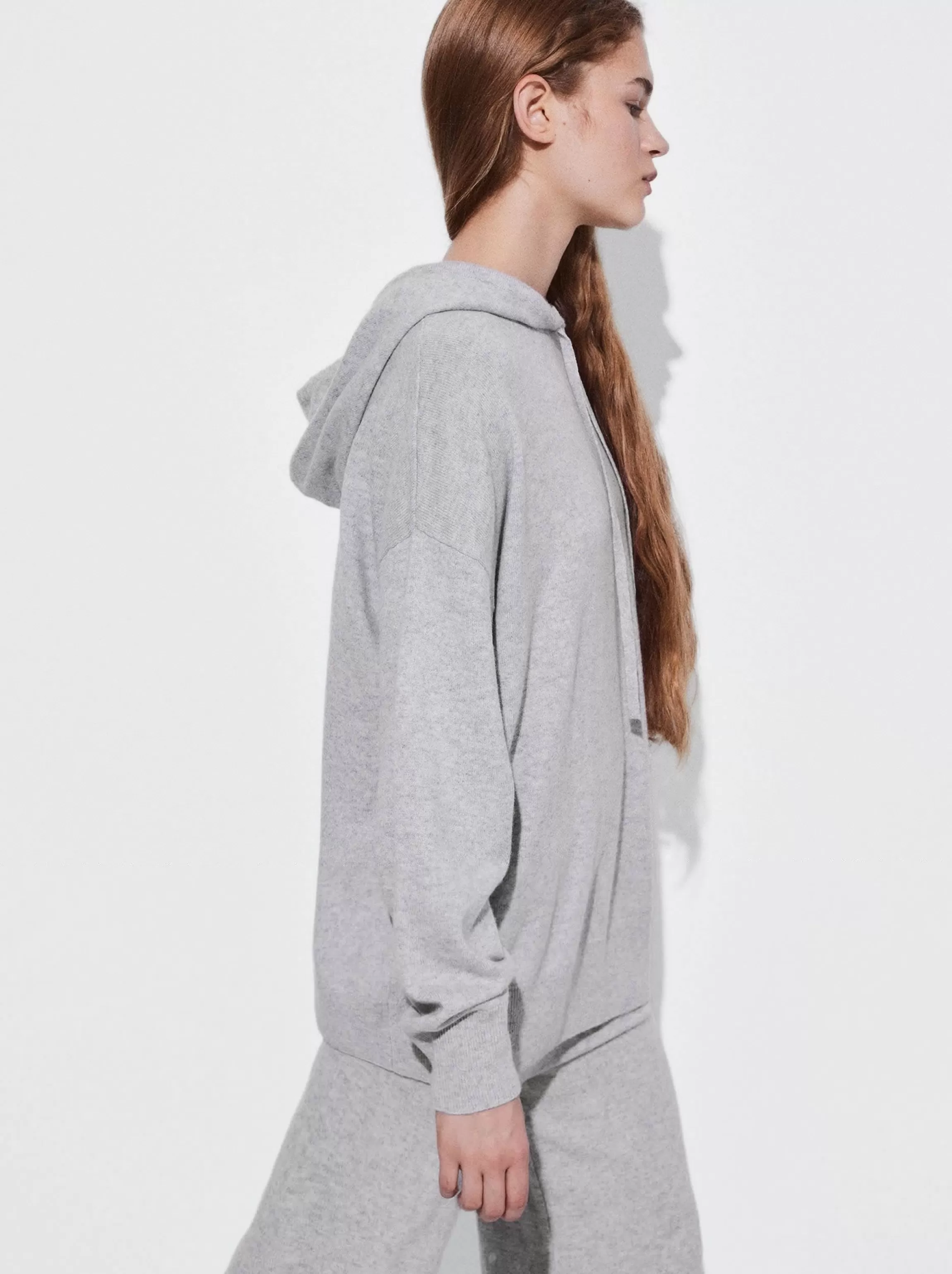 Mujer PARFOIS Básicos | Jerséis y Cárdigans | Jerséis y Cárdigan | Cashmere | Sudaderas*Sudadera Con Capucha 100% Cashmere Gris