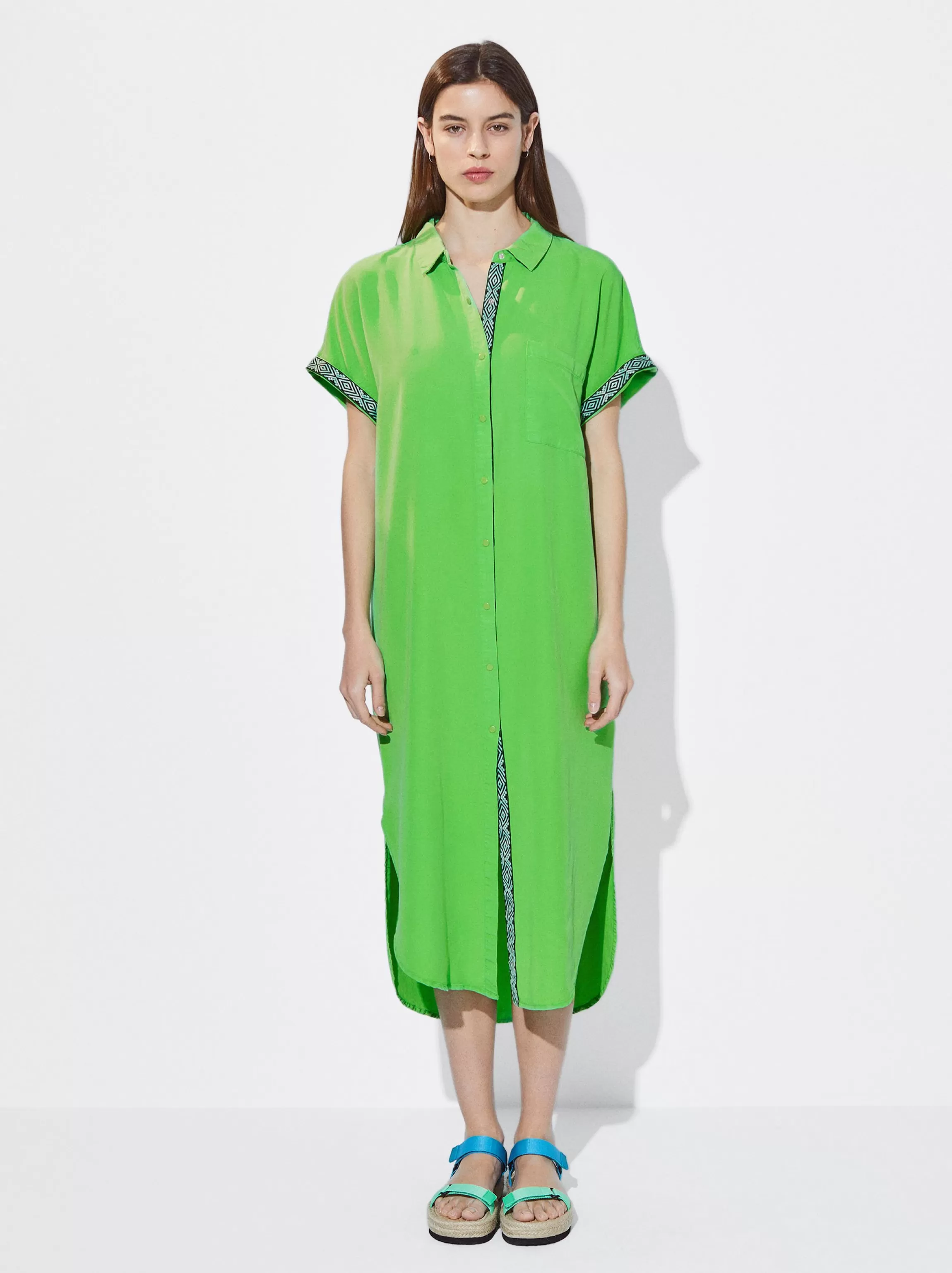 Mujer PARFOIS Vestidos*Vestido Camisero Lyocell Verde