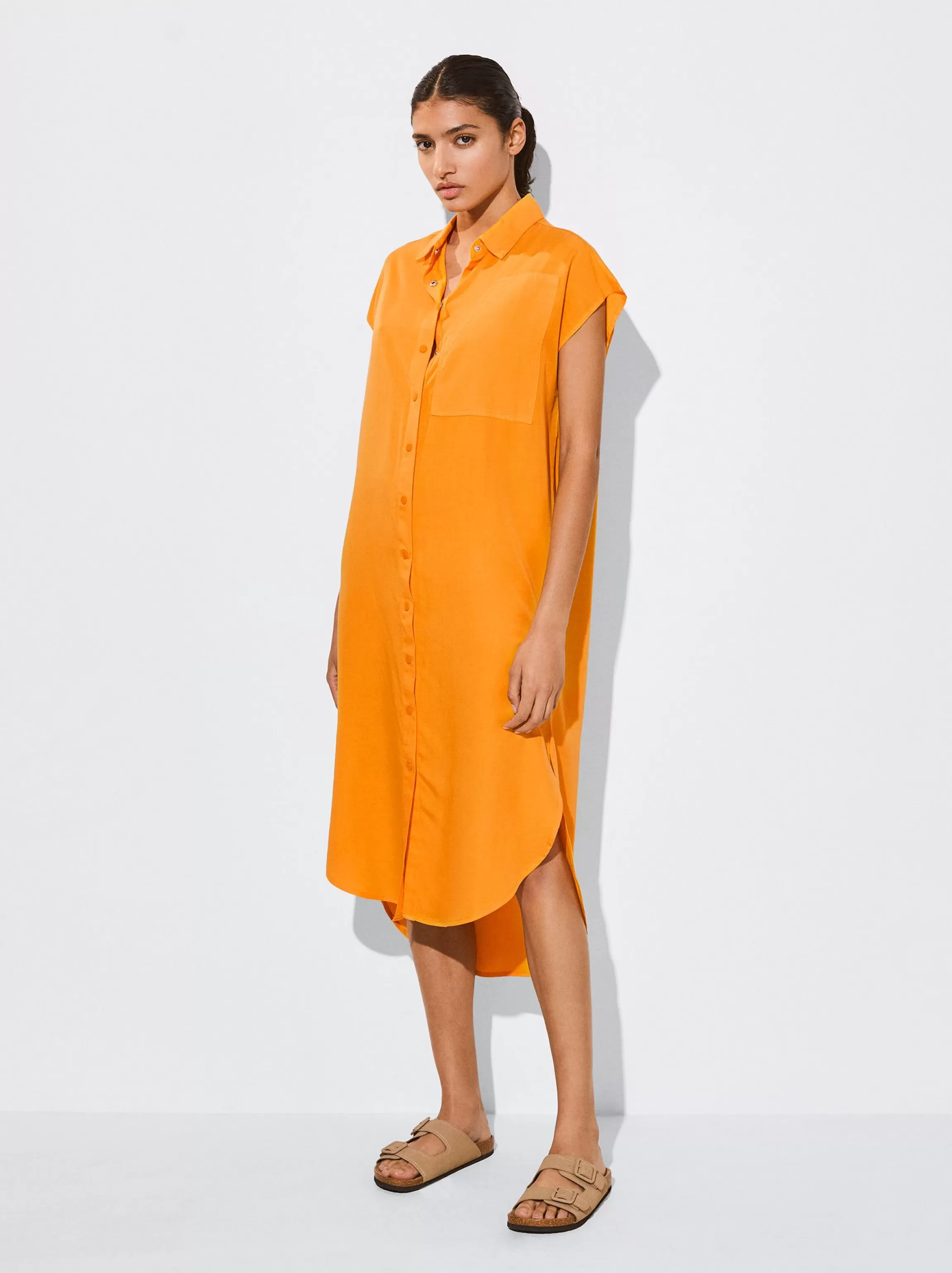 Mujer PARFOIS Vestidos*Vestido Camisero Lyocell Naranja