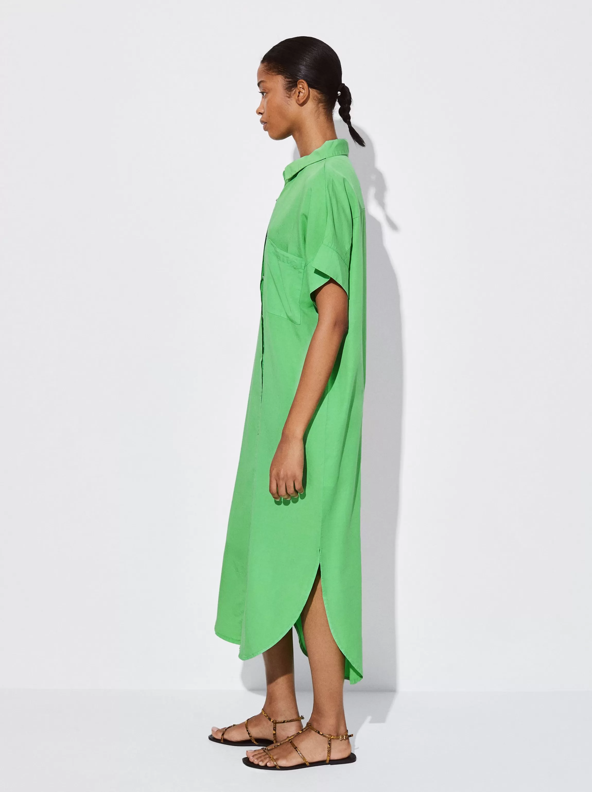 Mujer PARFOIS Vestidos*Vestido Camisero Lyocell Verde