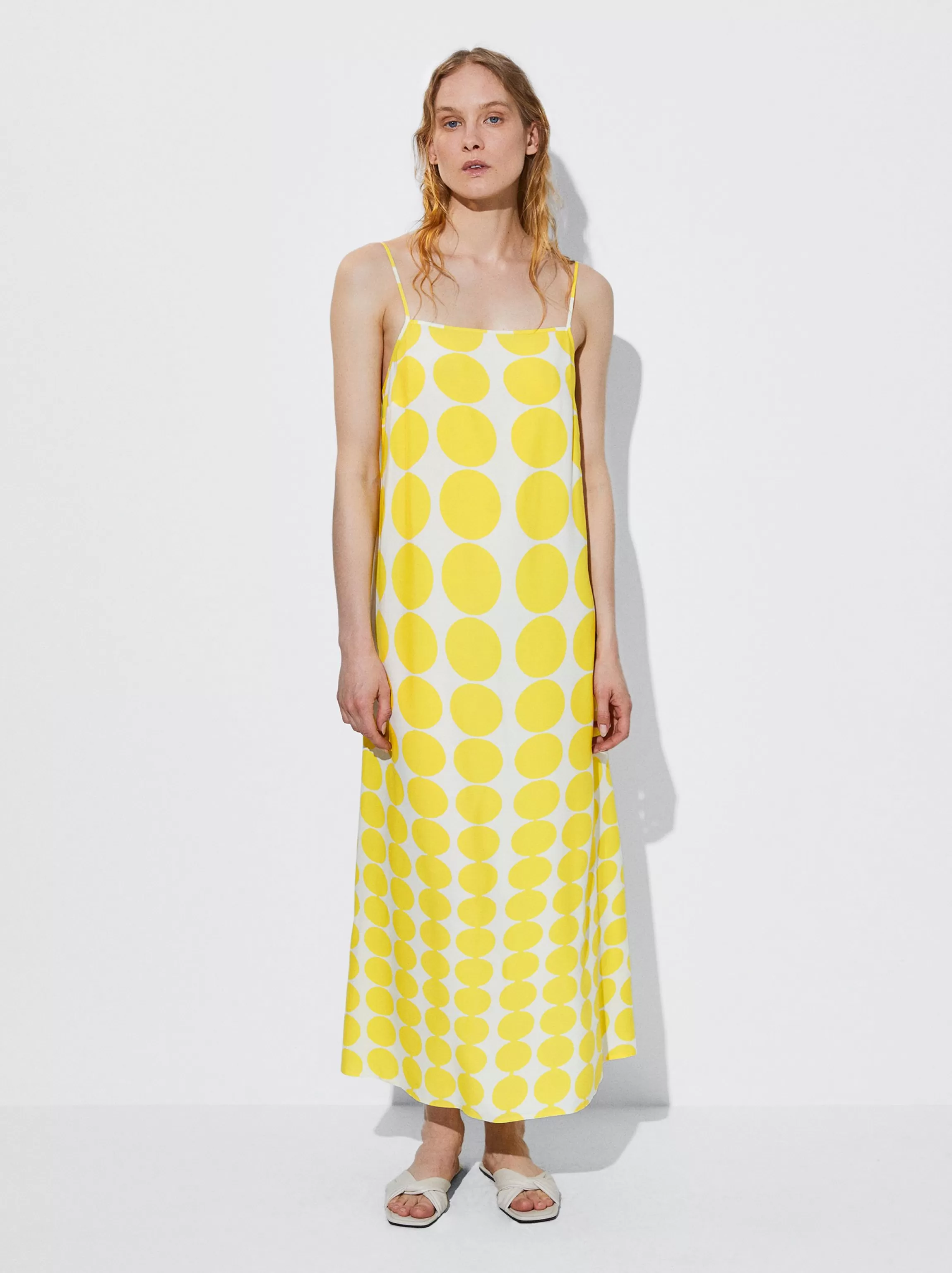 Mujer PARFOIS Vestidos*Vestido Midi Estampado Amarillo