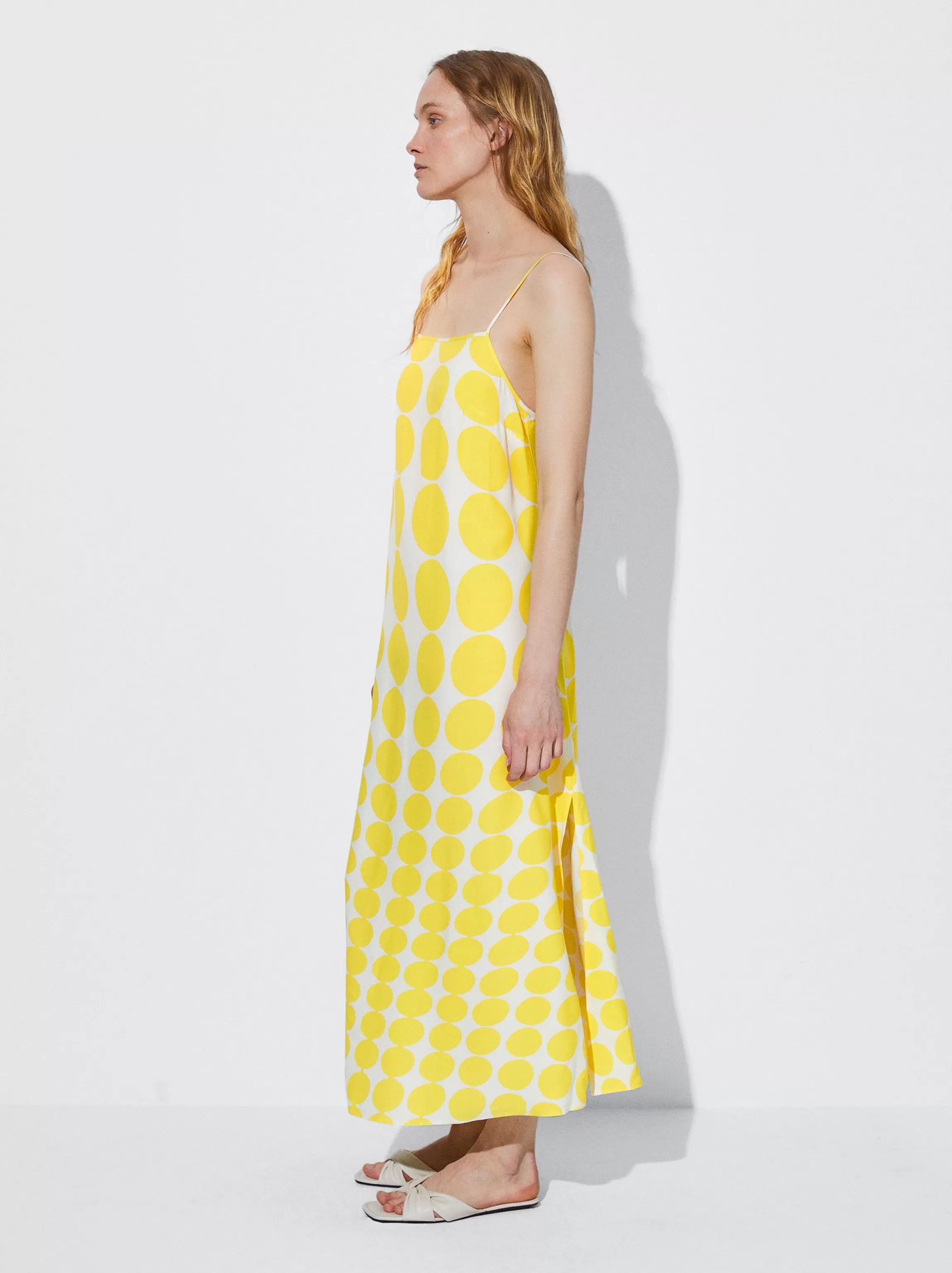 Mujer PARFOIS Vestidos*Vestido Midi Estampado Amarillo