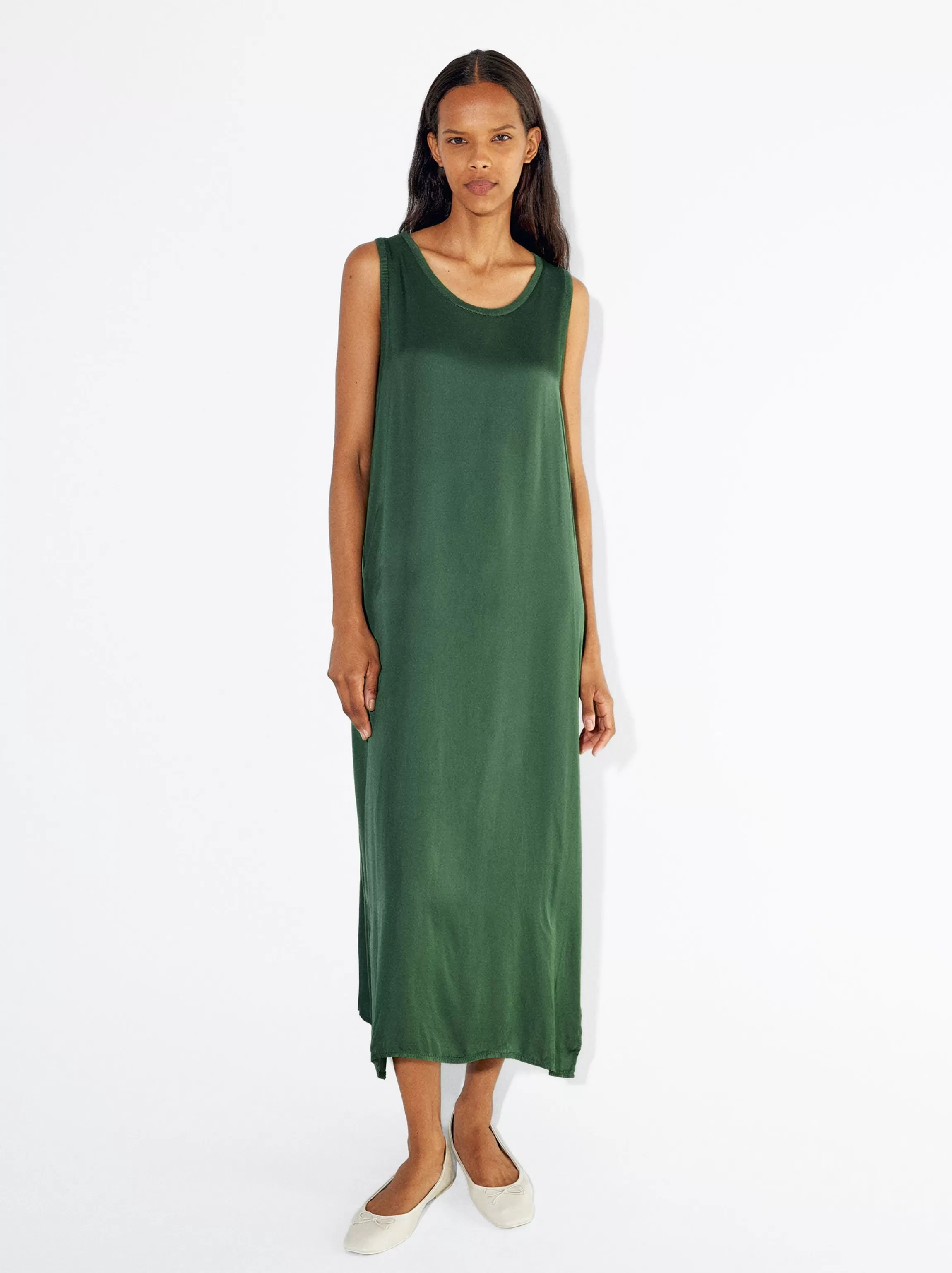 Mujer PARFOIS Vestidos*Vestido Midi Satinado Verde